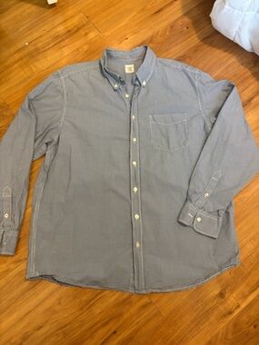Old Navy Men’s XL Blue Gray Gingham Button Down Shirt